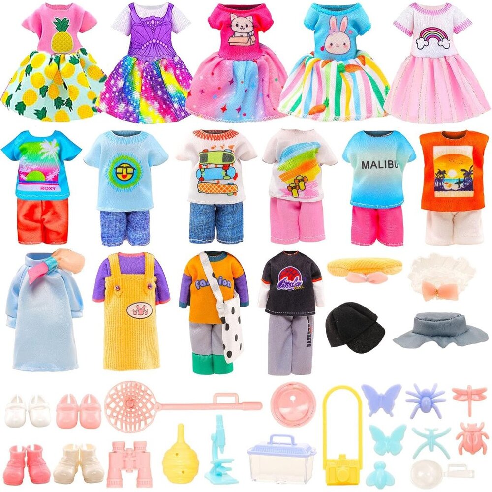 29 Piece Wilderness Adventure Clothes & Accessories for 5.3-6" Dolls (Chelsea) - Picture 2 of 5